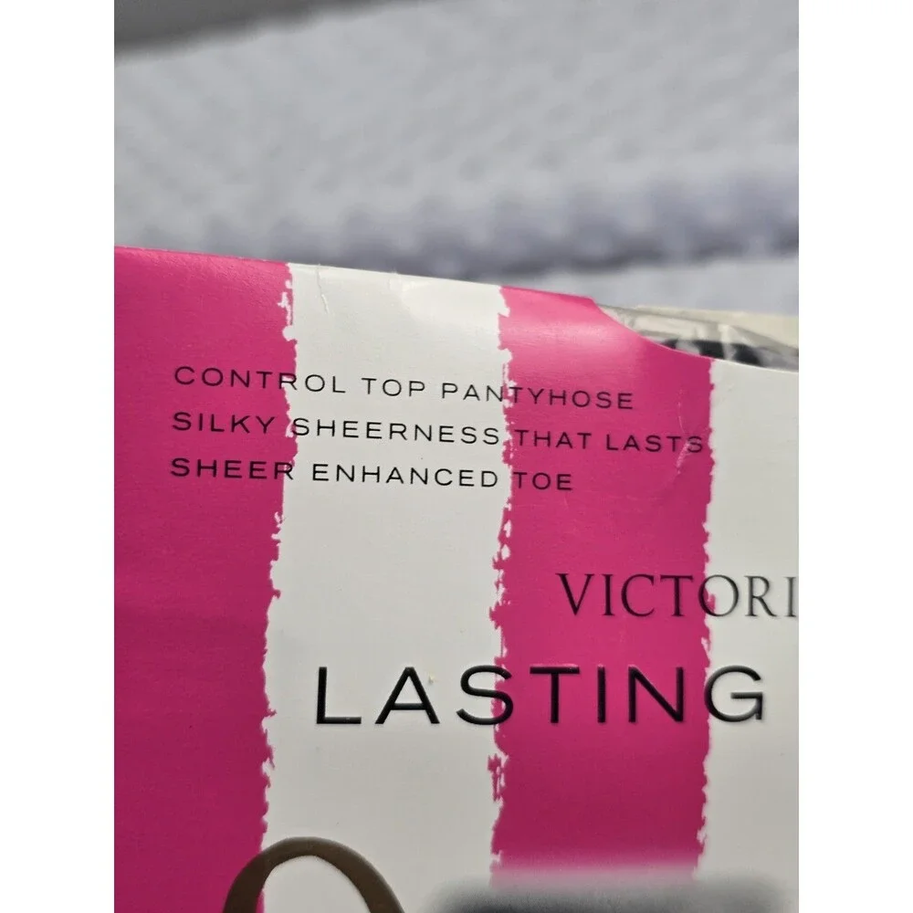 Victoria’s Secret Lasting Luxuries Pantyhose Jet Black Size M New Control Top